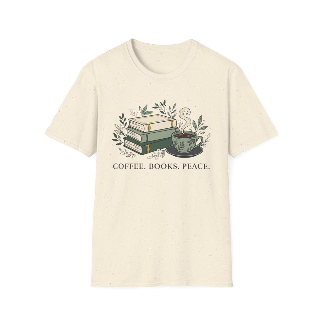Coffee Books Peace T-Shirt