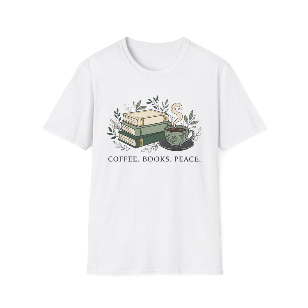 Coffee Books Peace T-Shirt