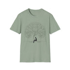 No Text - Man Reading under Tree T-Shirt