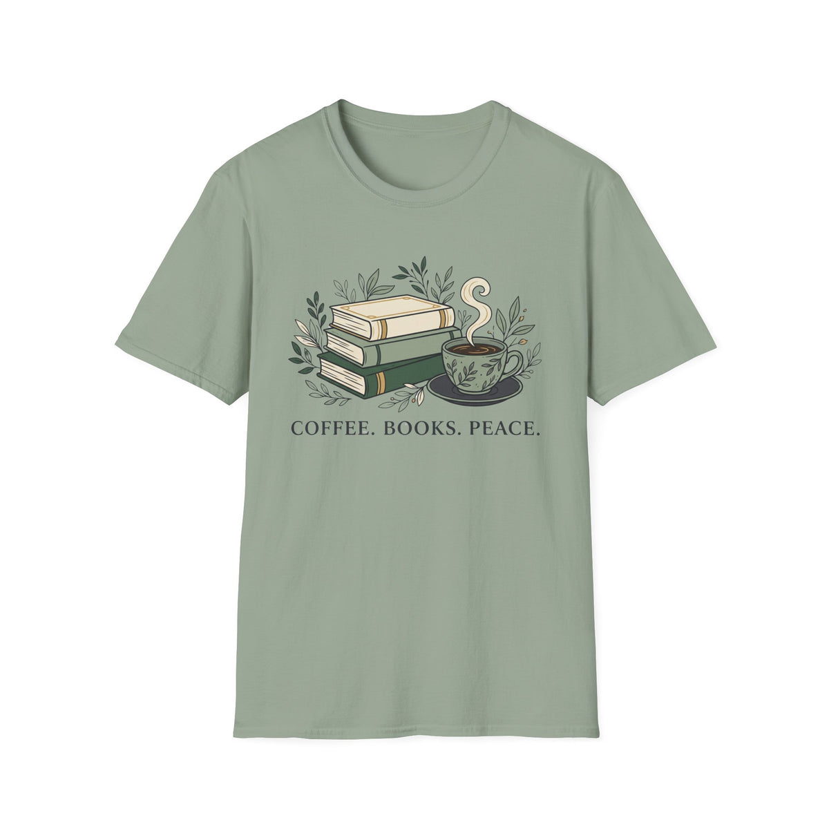 Coffee Books Peace T-Shirt