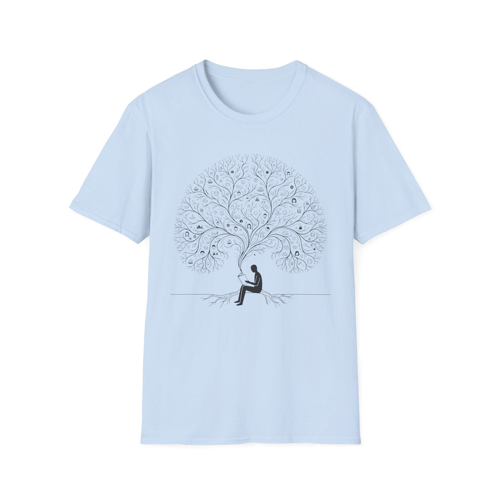 No Text - Man Reading under Tree T-Shirt
