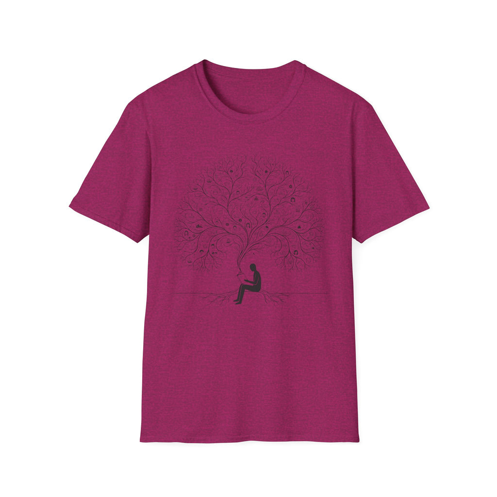 No Text - Man Reading under Tree T-Shirt