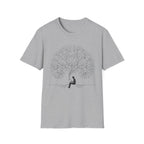 No Text - Man Reading under Tree T-Shirt