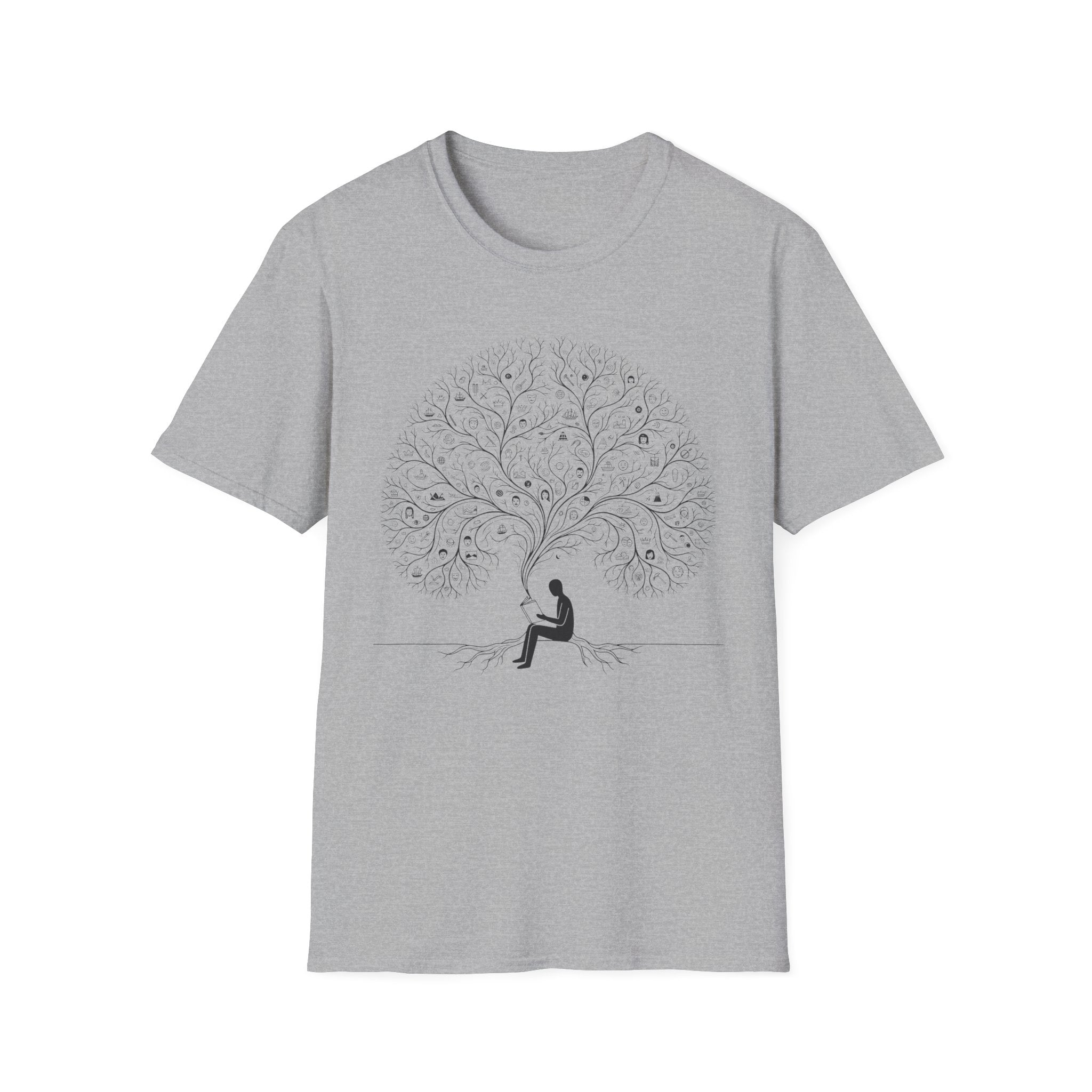 No Text - Man Reading under Tree T-Shirt