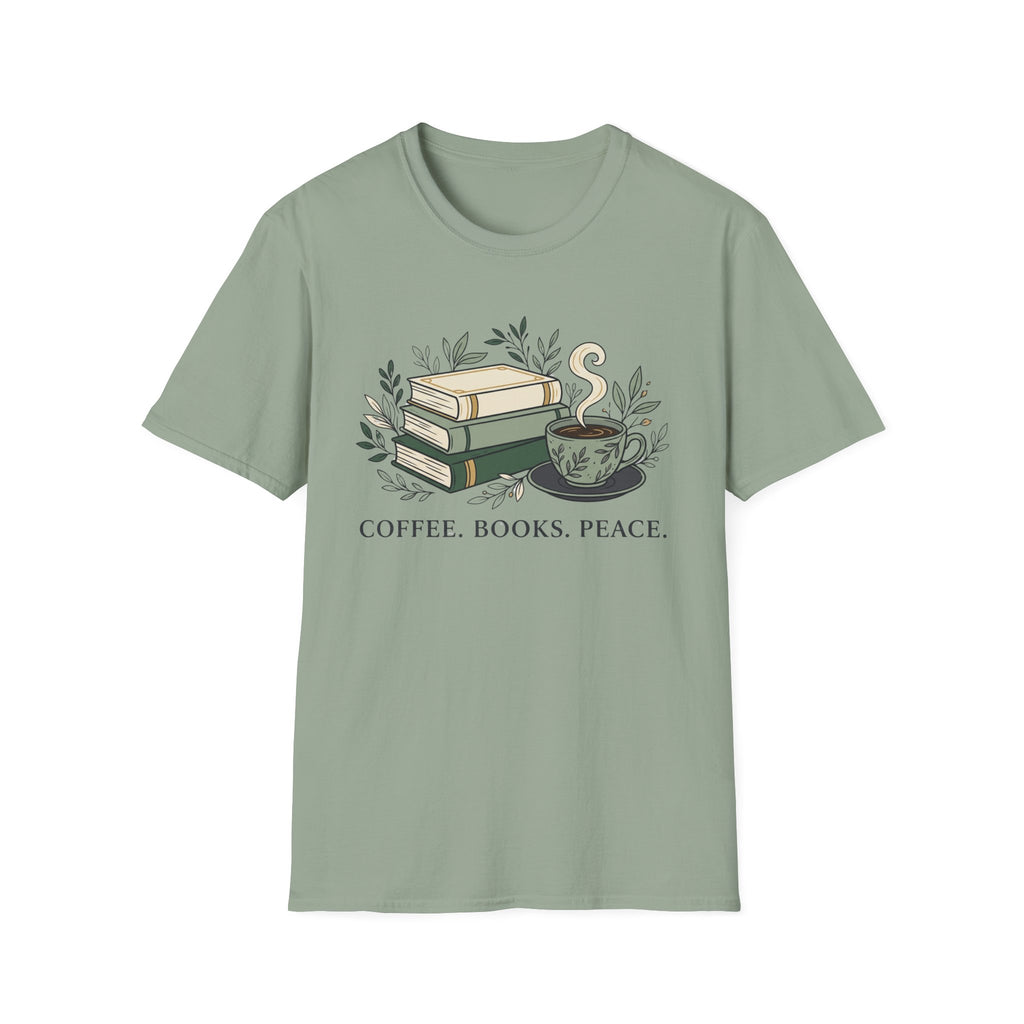 Coffee Books Peace T-Shirt