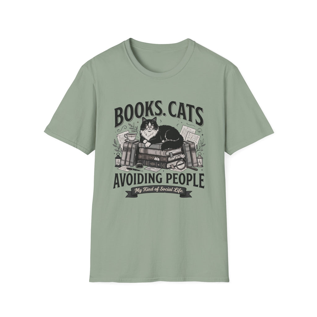 Books Cats Avoiding people T-Shirt