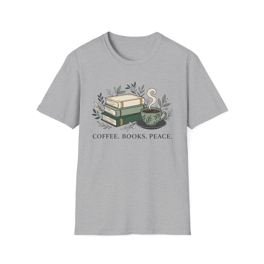 Coffee Books Peace T-Shirt