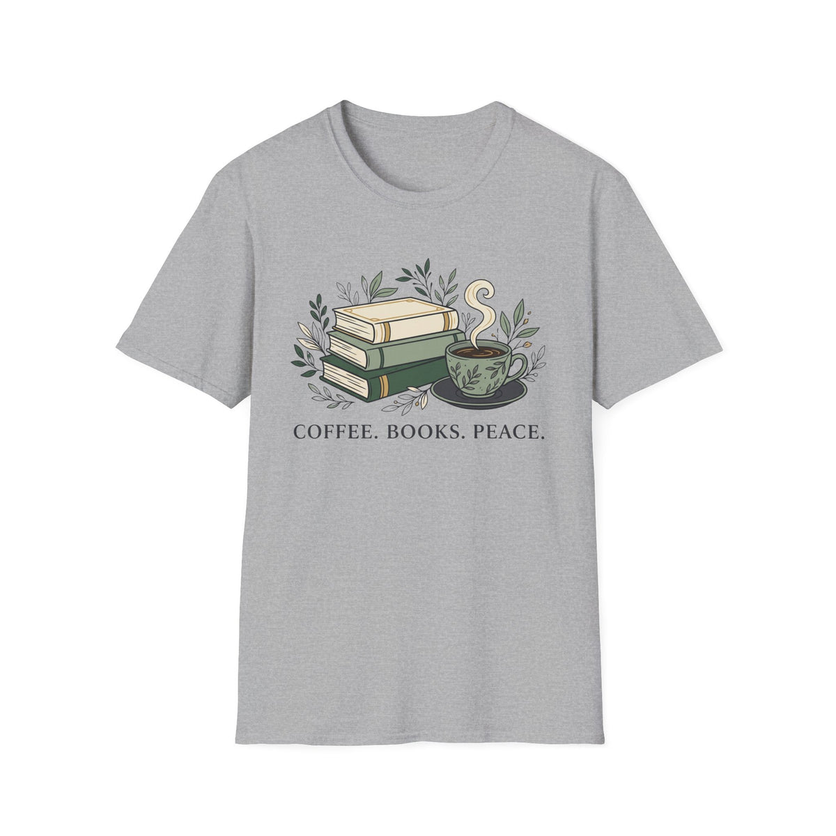 Coffee Books Peace T-Shirt