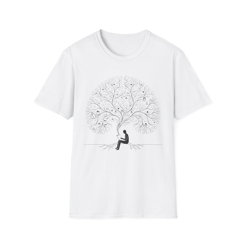 No Text - Man Reading under Tree T-Shirt